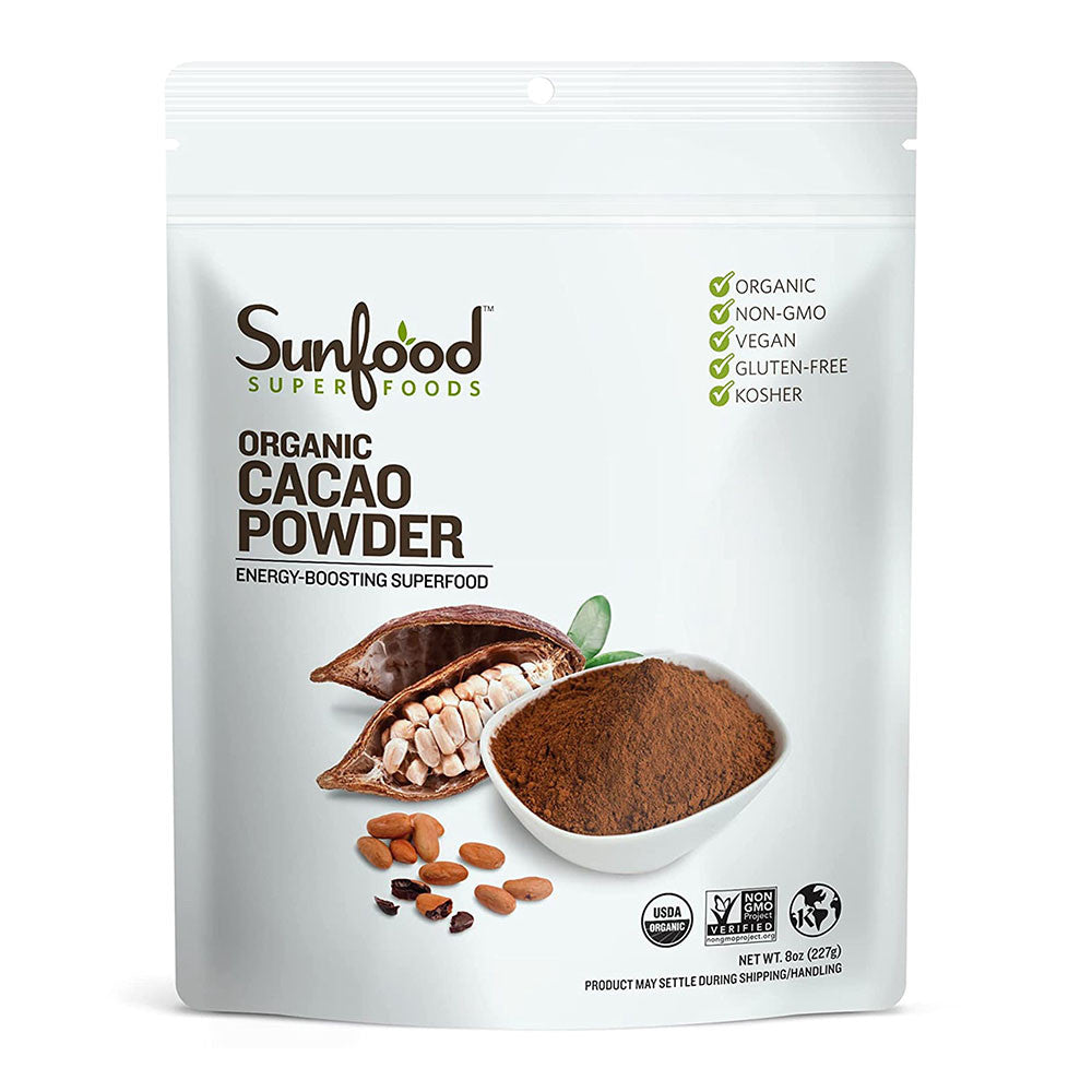 Sunfood Superfoods Organic And Raw Cacao Powder, 8 Oz